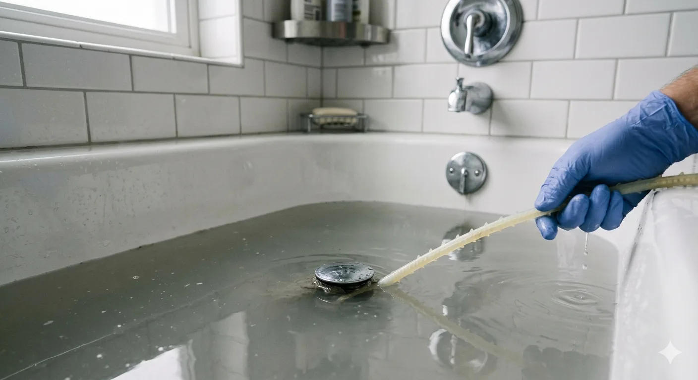 bathtub drain clogged