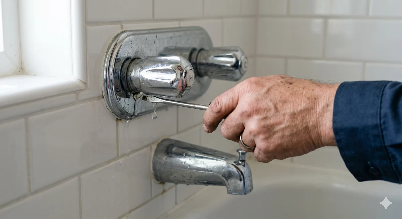 bathtub faucet leaking