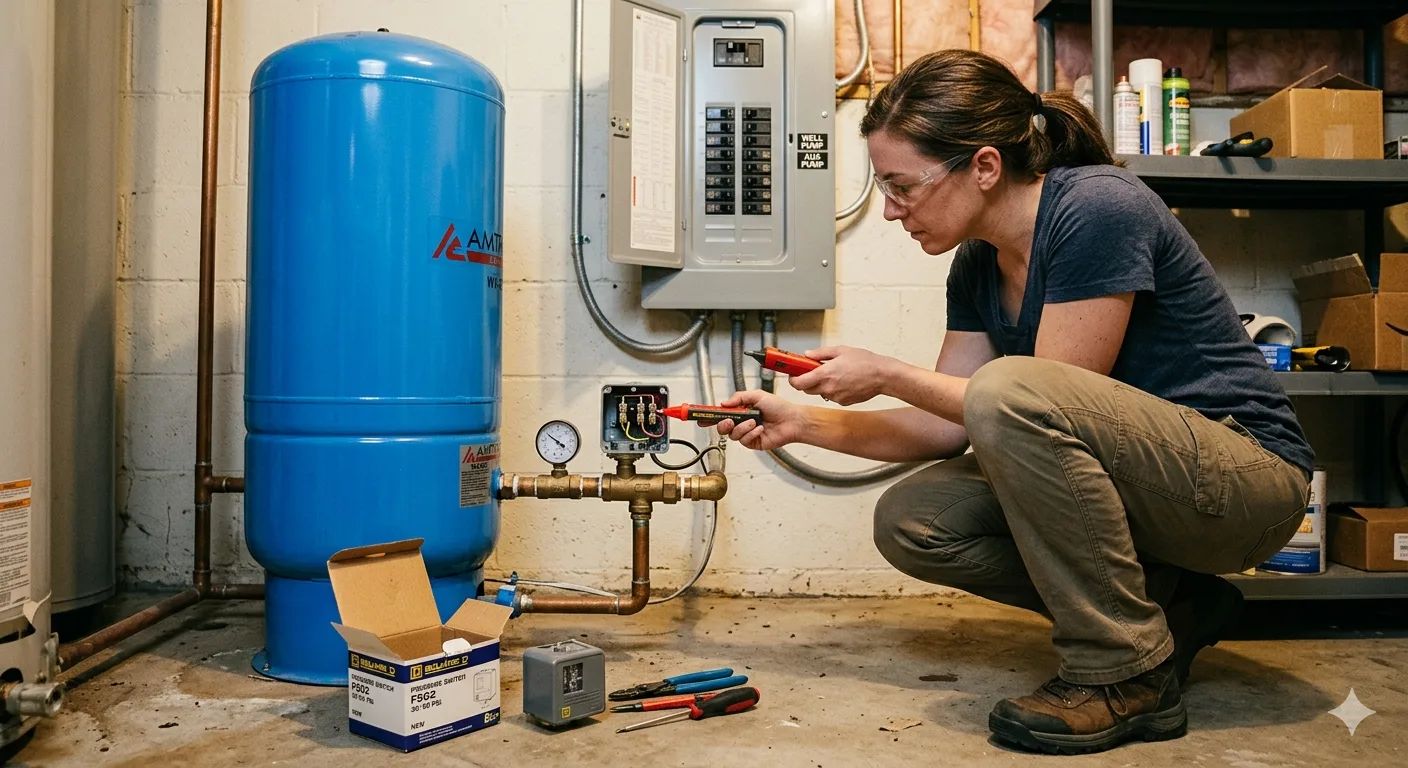 change pressure switch on well