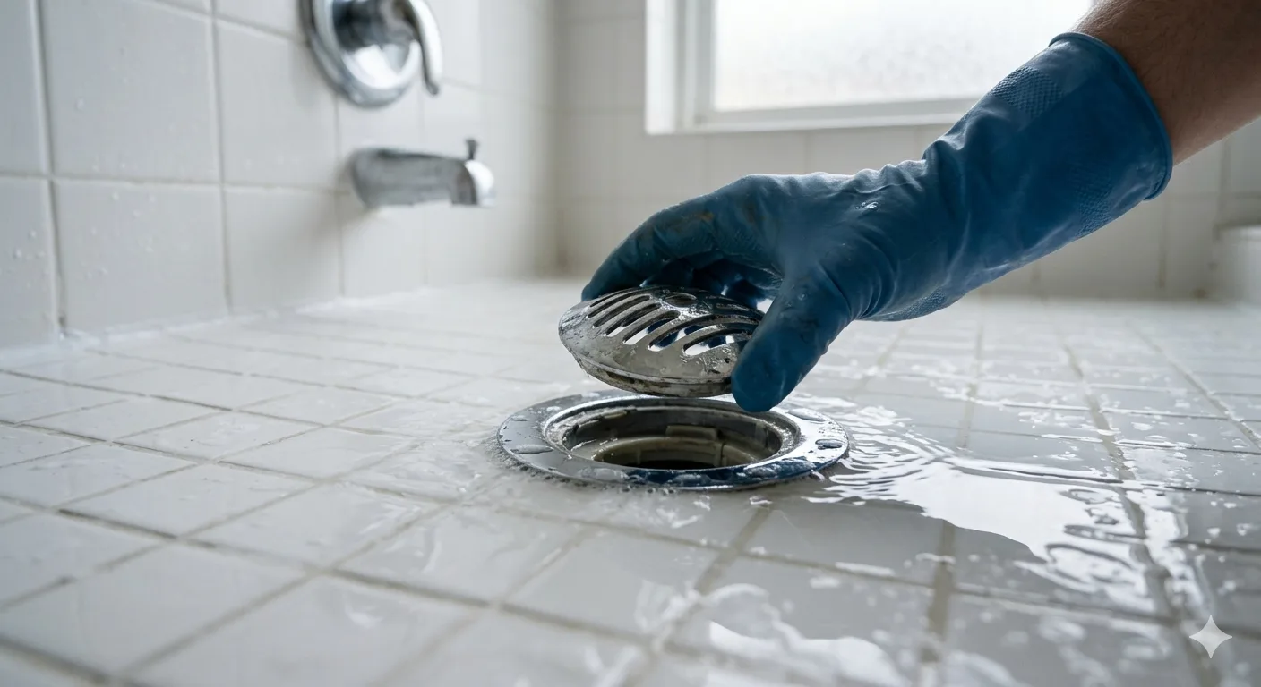 clogged shower drain